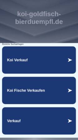 Vorschau der mobilen Webseite www.koi-goldfisch-bierduempfl.de, Koi und Goldfisch Bierdümpfel