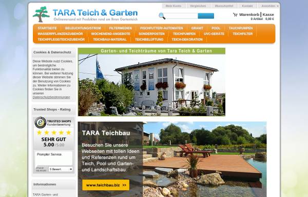 Vorschau von www.tara-teich-garten.de, Tara Teich & Garten