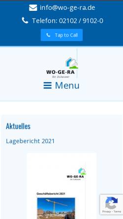 Vorschau der mobilen Webseite www.wg-ratingen.de, Wohnungsgenossenschaft Ratingen eG