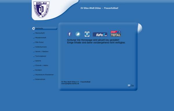 Vorschau von www.bw-doelau.de, SV Blau-Weiß Dölau-Frauenfußball