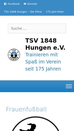 Vorschau der mobilen Webseite www.tsv1848hungen.de, TSV 1848 Hungen e.V.