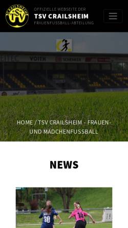 Vorschau der mobilen Webseite www.tsv-crailsheim.de, TSV Crailsheim