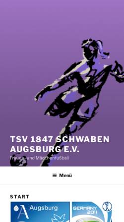 Vorschau der mobilen Webseite www.tsvschwaben-frauenfussball.de, TSV Schwaben Augsburg