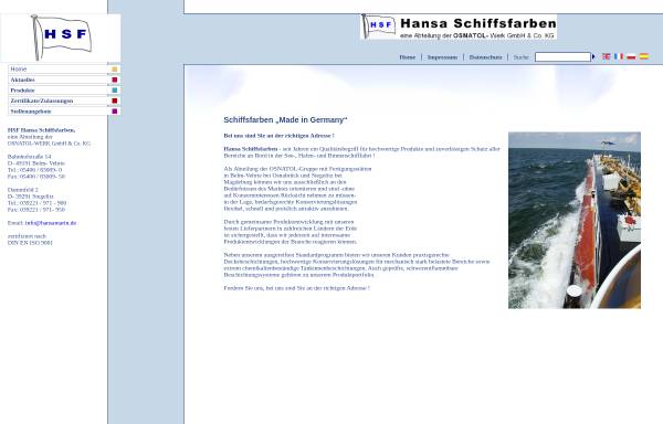Vorschau von www.hansamarin.de, Hansa Schiffsfarben GmbH