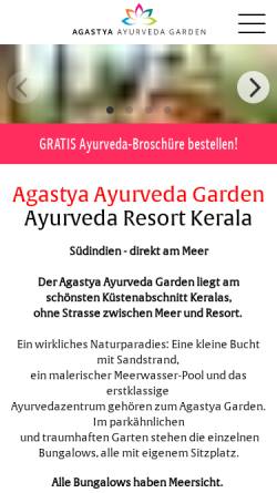 Vorschau der mobilen Webseite www.ayurveda.ch, Ayurveda Resort in Kerala
