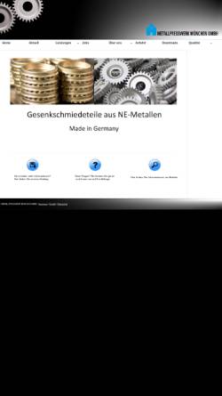 Vorschau der mobilen Webseite mpw-muenchen.de, Metallpresswerk München GmbH