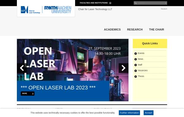 Lehrstuhl für Lasertechnik (LLT) der RWTH Aachen