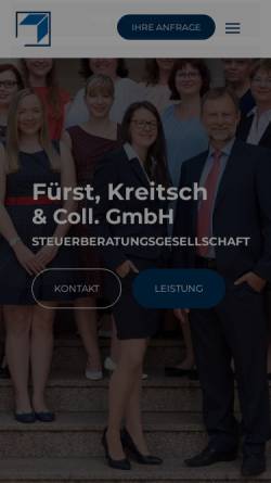 Vorschau der mobilen Webseite www.fuerstundkreitsch.de, Fürst, Kreitsch und Collegen Steuerberatungsgesellschaft mbH