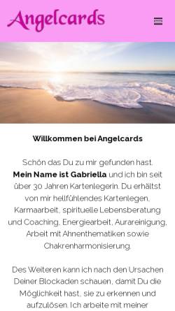 Vorschau der mobilen Webseite www.angelcards.de, Kartenlegerin Gabriella Maria