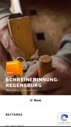 Vorschau der mobilen Webseite schreinerinnung-regensburg.de, Schreiner-Innung