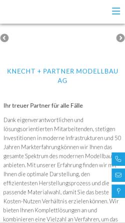 Vorschau der mobilen Webseite www.knecht-partner.ch, Knecht+Partner Modellbau AG