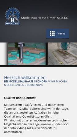 Vorschau der mobilen Webseite www.modellbau-haase.de, Modellbau Haase GbR