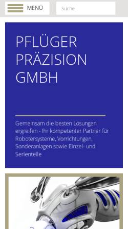 Vorschau der mobilen Webseite www.pflueger-praezision.de, Pflüger Präzision GmbH