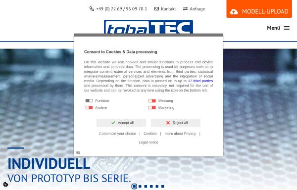 Vorschau von www.tobatec.net, TobaTEC GmbH