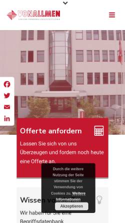 Vorschau der mobilen Webseite www.vonallmen.ch, Von Allmen AG