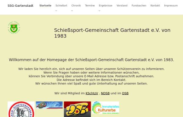 Vorschau von www.ssg-gartenstadt.de, Schießsport-Gemeinschaft Gartenstadt e.V. von 1983