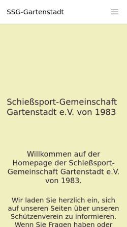 Vorschau der mobilen Webseite www.ssg-gartenstadt.de, Schießsport-Gemeinschaft Gartenstadt e.V. von 1983