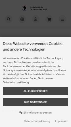 Vorschau der mobilen Webseite knobelspiel.de, Knobelspiel, Peter Asmus