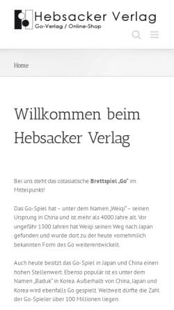 Vorschau der mobilen Webseite www.hebsacker-verlag.de, Steffi Hebsacker & Tobias Berben GbR