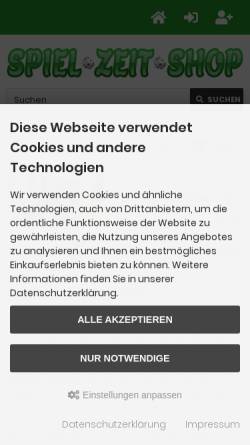 Vorschau der mobilen Webseite www.spiel-zeit-shop.de, Spiel-Zeit-Shop, Peter Uphoff