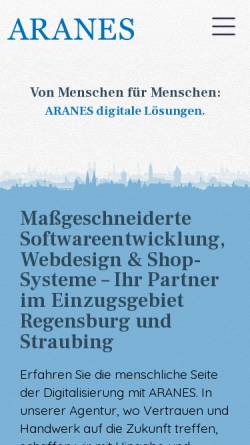 Vorschau der mobilen Webseite www.aranes.de, Aranes GmbH & Co. KG Web Marketing