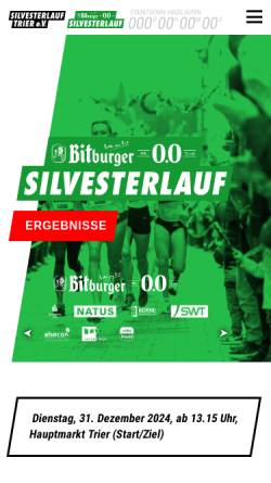 Vorschau der mobilen Webseite www.silvesterlauf.de, Trierer-Bit-Silvesterlauf