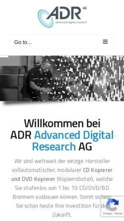Vorschau der mobilen Webseite www.adr-ag.de, ADR AG - Advanced Digital Research