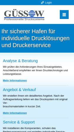 Vorschau der mobilen Webseite www.guessow.de, Güssow GmbH