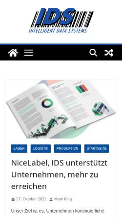 Vorschau der mobilen Webseite www.ids-gmbh.com, IDS GmbH