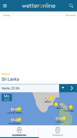 Vorschau der mobilen Webseite www.wetteronline.de, Wetter Online Sri Lanka