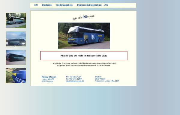 Vorschau von www.kliewe-reisen.de, Kliewe-Reisen Lemgo