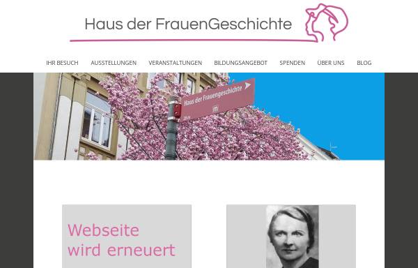 Vorschau von www.hdfg.de, Haus der FrauenGeschichte