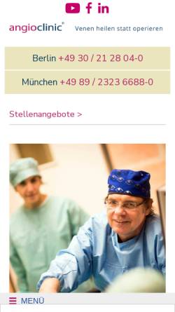 Vorschau der mobilen Webseite www.angioclinic.de, angioclinic