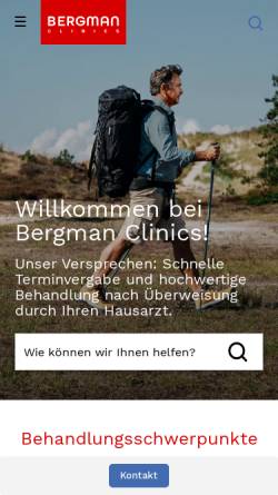 Vorschau der mobilen Webseite www.klinik-im-park.de, Klinik im Park, Hilden