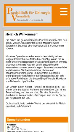 Vorschau der mobilen Webseite www.venenklinik-pfalz.de, Venenklinik Pfalz
