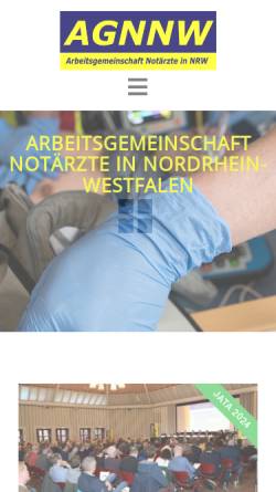 Vorschau der mobilen Webseite www.agnnw.de, Arbeitsgemeinschaft Notärzte in Nordrhein-Westfalen (AGNNW)