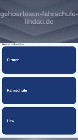 Vorschau der mobilen Webseite www.gehoerlosen-fahrschule-lindau.de, Ferien- und Gehörlosenfahrschule GmbH