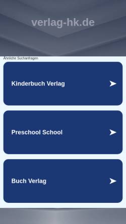 Vorschau der mobilen Webseite www.verlag-hk.de, Verlag hörgeschädigte kinder