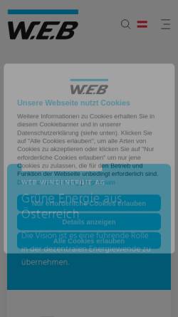 Vorschau der mobilen Webseite www.windenergie.at, WEB Windenergie AG