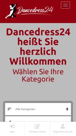 Vorschau der mobilen Webseite www.dancedress24.de, Dancedress24.de