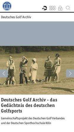 Vorschau der mobilen Webseite golfarchiv.dshs-koeln.de, Deutsches Golf Archiv Köln