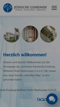 Vorschau der mobilen Webseite jgduisburg.de, Jüdische Gemeinde Duisburg-Mülheim/Ruhr-Oberhausen