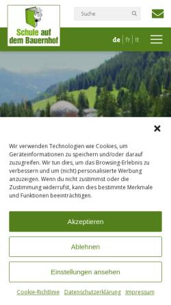 Vorschau der mobilen Webseite www.schub.ch, Schule auf dem Bauernhof