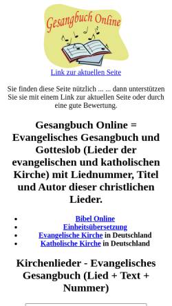 Vorschau der mobilen Webseite www.gesangbuch-online.de, Gesangbuch online