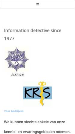 Vorschau der mobilen Webseite www.alkris.nl, Detective Alkris