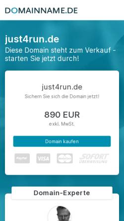 Vorschau der mobilen Webseite www.just4run.de, Just 4 Run