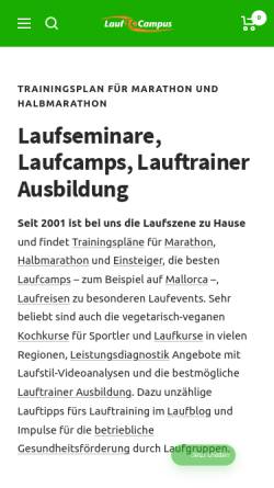 Vorschau der mobilen Webseite laufcampus.com, LaufCampus