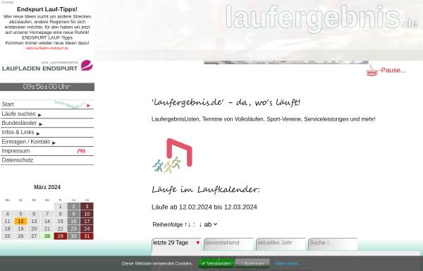 Vorschau von www.laufergebnis.de, Laufergebnisse
