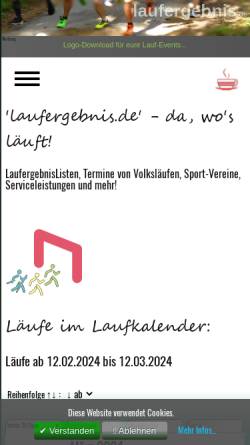 Vorschau der mobilen Webseite www.laufergebnis.de, Laufergebnisse