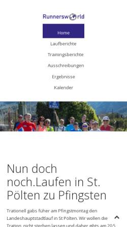 Vorschau der mobilen Webseite www.runnersworld.at, Runnersworld.at